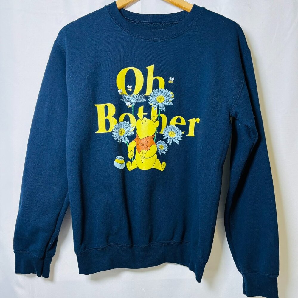 Oh Brother Pooh Graphic‎ Sweatshirt Navy Blue Size Small